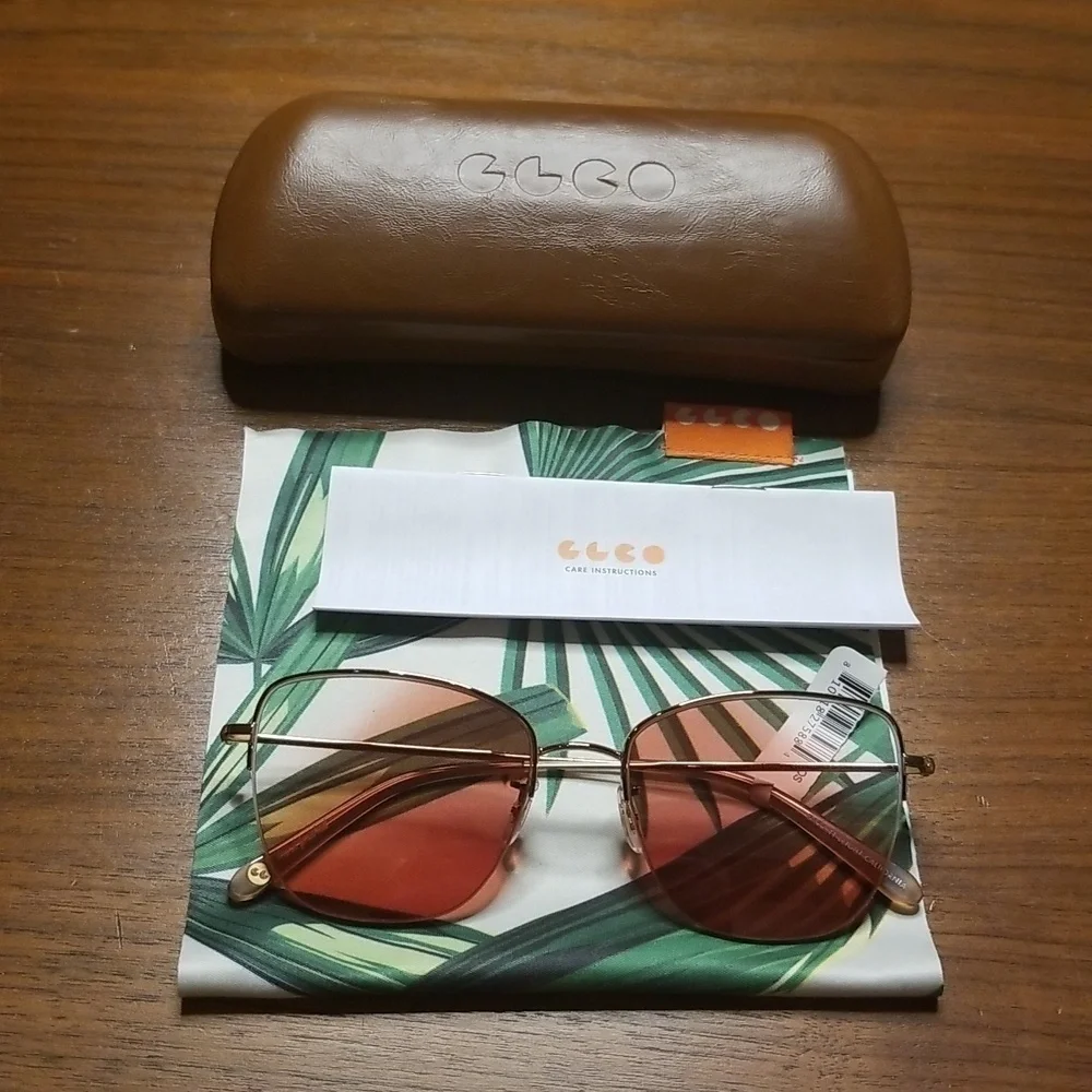 💕GARRETT LEIGHT💕 Pershing Glasses RG-DV Rose Gold Dove Frame Pink Gradient NWT